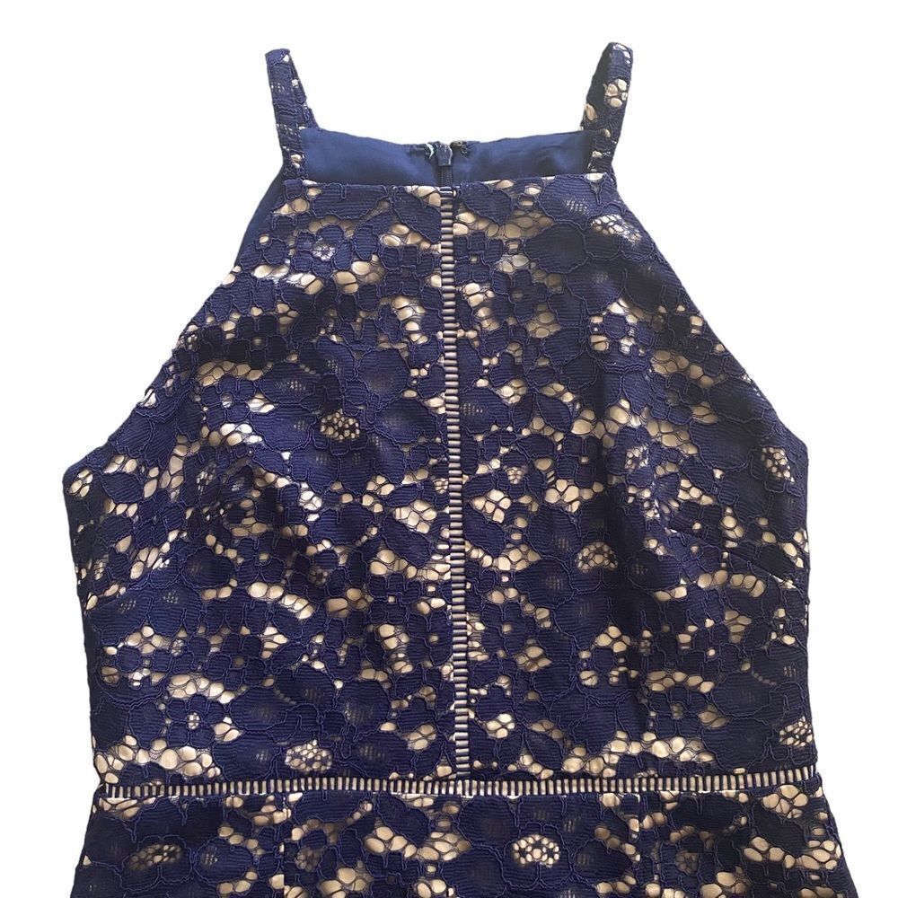 Vince Camuto | Allover Lace Halter Midi Dress, Size 12 - Picture 3 of 13